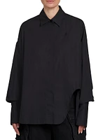 Oversized Poplin Cut-Out Shirt