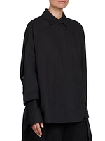 Oversized Poplin Cut-Out Shirt