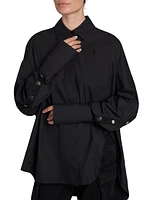 Oversized Poplin Cut-Out Shirt