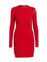 Long-Sleeve Cut-Out Minidress