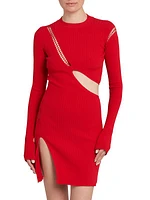 Long-Sleeve Cut-Out Minidress