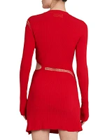 Long-Sleeve Cut-Out Minidress