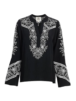 Paola Floral Embroidered Top