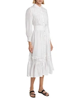 Hatfield Gathered Silk Midi-Dress