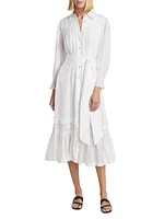 Hatfield Gathered Silk Midi-Dress