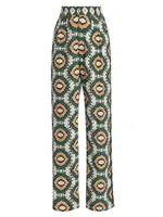 Hadley Geometric Silk Pants