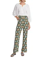 Hadley Geometric Silk Pants