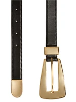 Lucca Statement Buckle Leather Belt