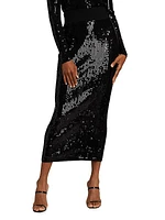 Sequined Pencil Midi-Skirt