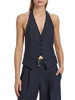 Pin-Stripe Halter Vest