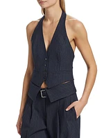 Pin-Stripe Halter Vest