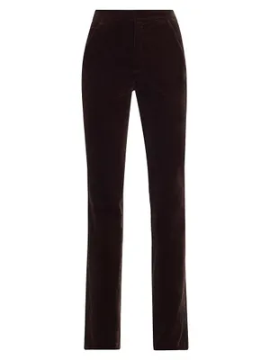 Sophie Velvet Slim-Straight Trousers