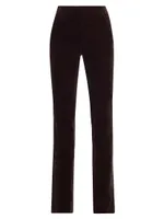 Sophie Velvet Slim-Straight Trousers