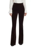 Sophie Velvet Slim-Straight Trousers