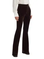 Sophie Velvet Slim-Straight Trousers