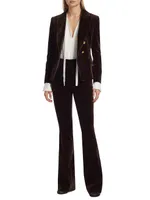 Sophie Velvet Slim-Straight Trousers