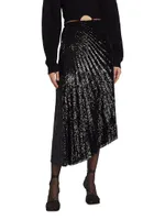 Tori Sequined Pleated Midi-Skirt