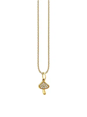Tiffany 14K Yellow Gold & 0.053 TCW Diamond Mushroom Pendant Necklace