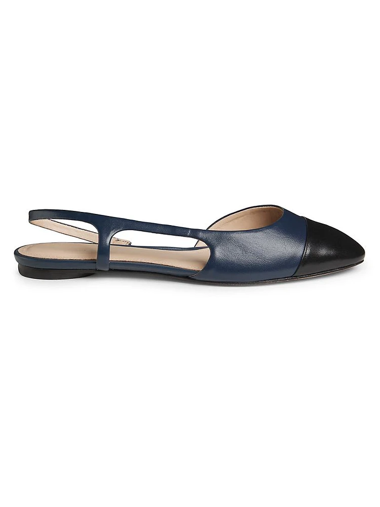 COLLECTION Leather Slingback Flats