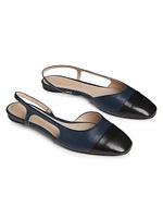 COLLECTION Leather Slingback Flats