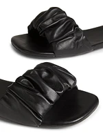 COLLECTION Ruched Leather Sandals