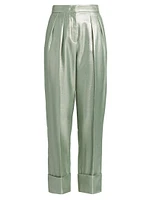 Metallic Pleated Trousers