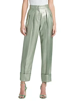 Metallic Pleated Trousers