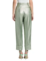 Metallic Pleated Trousers