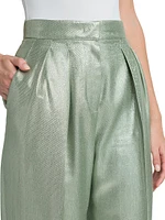 Metallic Pleated Trousers