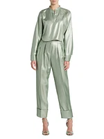 Metallic Pleated Trousers