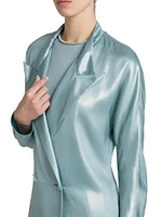 Laminated Satin Relaxed Blazer