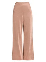 Metallic Bonded Jersey Flare Trousers