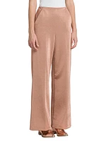 Metallic Bonded Jersey Flare Trousers