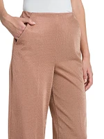 Metallic Bonded Jersey Flare Trousers