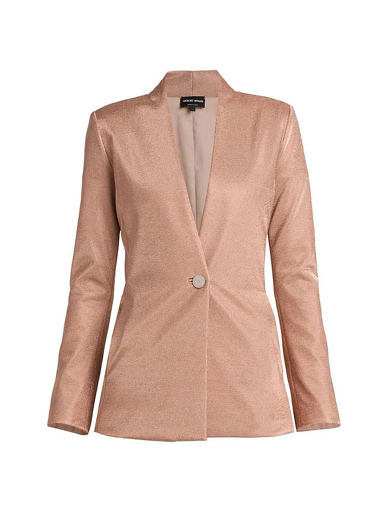 Metallic Bonded Jersey Blazer