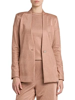 Metallic Bonded Jersey Blazer