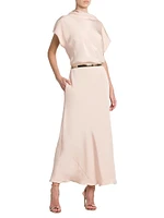 Marrocaine Silk Belted Dress