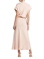 Marrocaine Silk Belted Dress