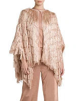 Metallic Threaded Fringe Cape