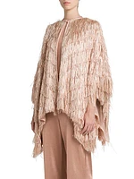 Metallic Threaded Fringe Cape