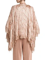 Metallic Threaded Fringe Cape