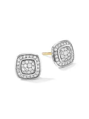 Petite Albion Stud Earrings With Pavé Diamonds
