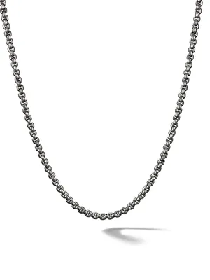 Sterling Silver & Titanium Box Chain Necklace