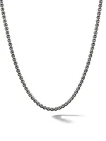 Sterling Silver & Titanium Box Chain Necklace