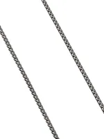 Sterling Silver & Titanium Box Chain Necklace