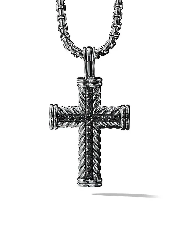 Chevron Cross Pendant in Sterling Silver