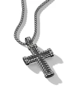 Chevron Cross Pendant in Sterling Silver