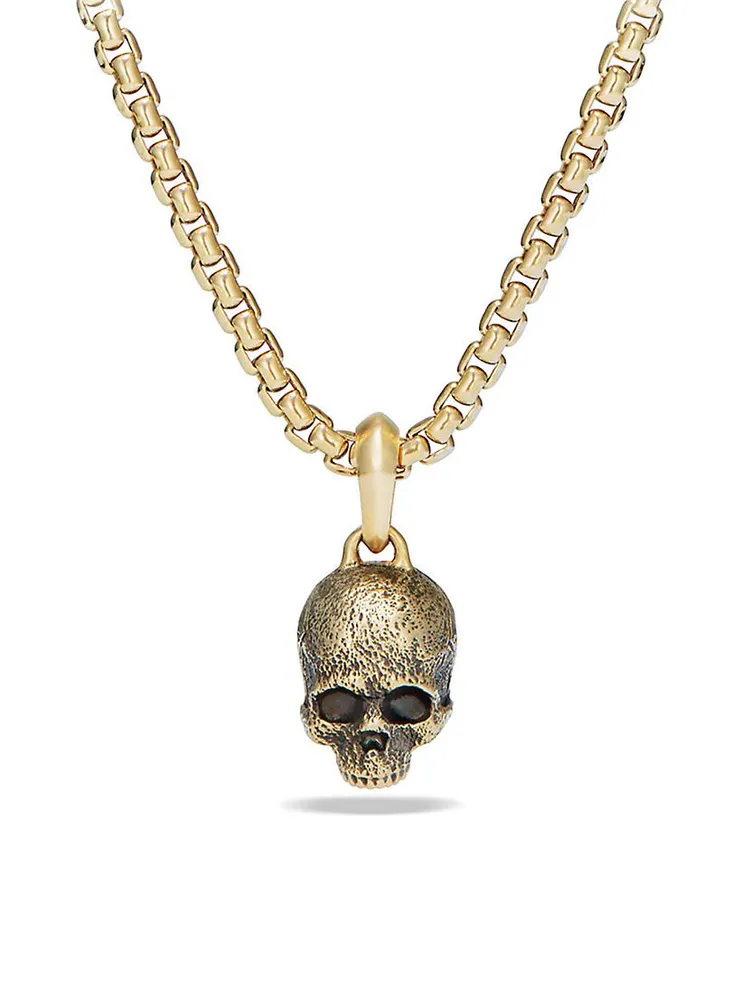 Memento Mori Skull Amulet in 18K Yellow Gold