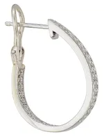 18K White Gold & 3 TCW Diamond Inside-Out Hoop Earrings