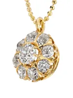 18K Yellow Gold & 2.5 TCW Diamond Cluster Pendant Necklace